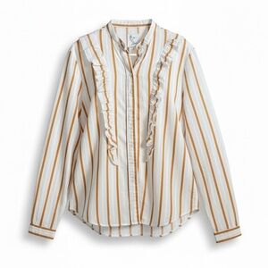 The Shirt by Rochelle Behrens Striped Button Up Shirt Medium